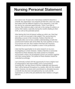 nursing personal statement mature student